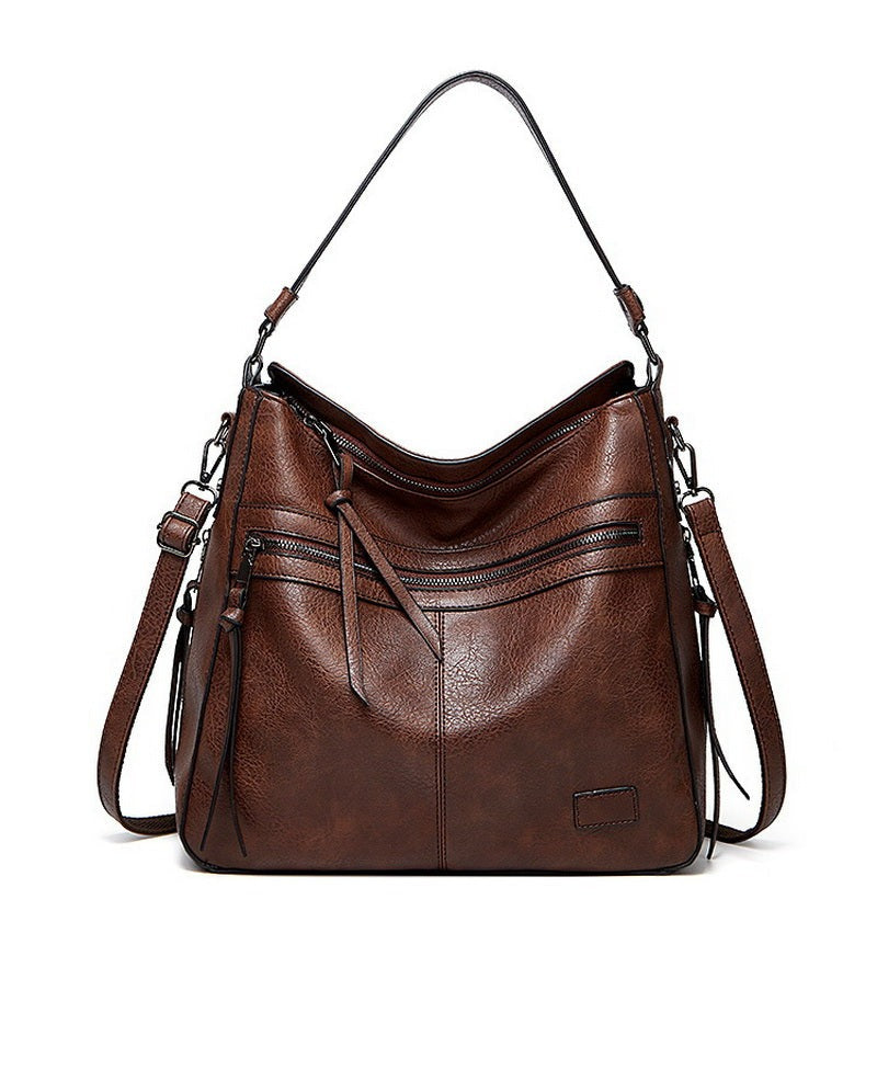 Winter Vintage PU Leather Tassel Handbag-Handbags-Black-Free Shipping Leatheretro