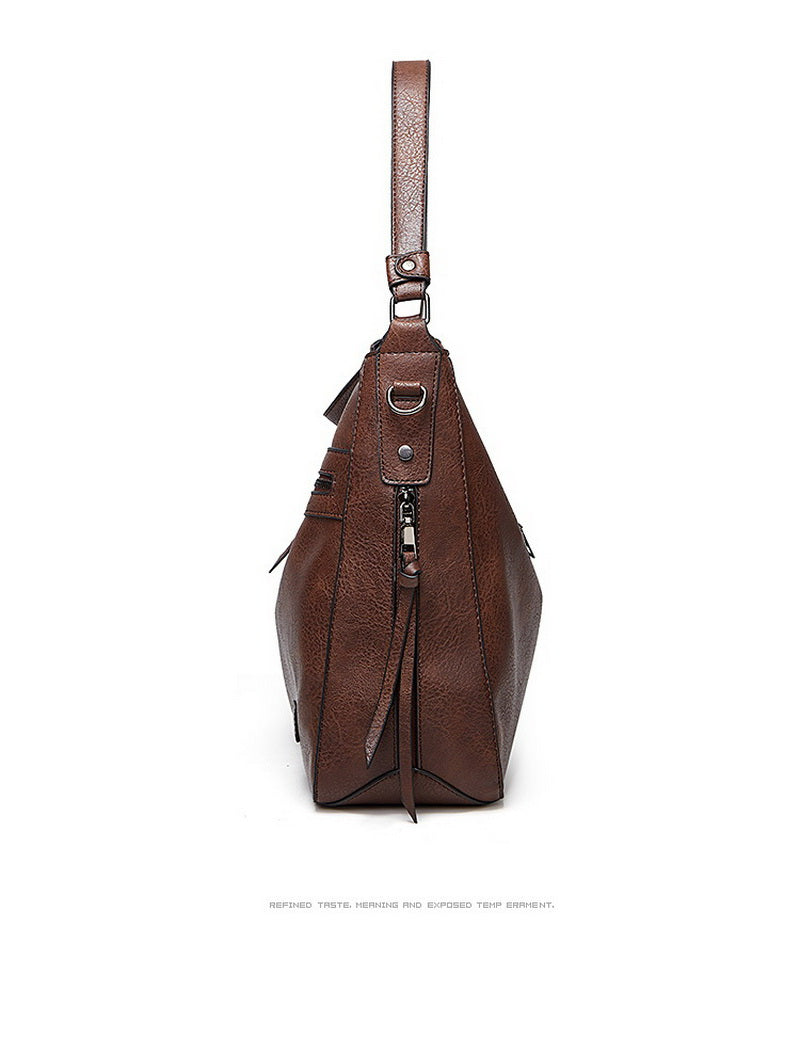 Winter Vintage PU Leather Tassel Handbag-Handbags-Black-Free Shipping Leatheretro