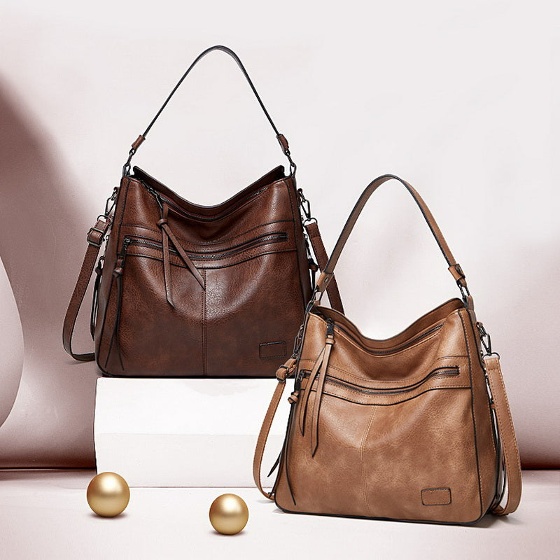 Winter Vintage PU Leather Tassel Handbag-Handbags-Black-Free Shipping Leatheretro