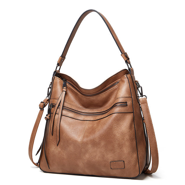 Winter Vintage PU Leather Tassel Handbag-Handbags-Khaki-Free Shipping Leatheretro