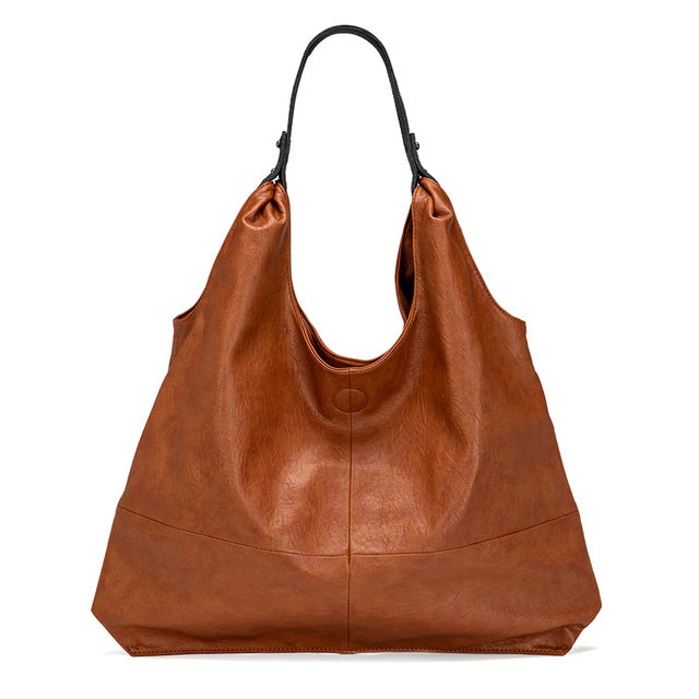 Women Genuine Leather Large Capacity Handbag-Tote Bag-Red Brown-Free Shipping Leatheretro