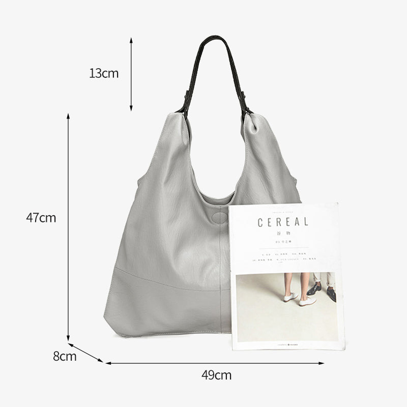 Women Genuine Leather Large Capacity Handbag-Tote Bag-Burgundy-Free Shipping Leatheretro