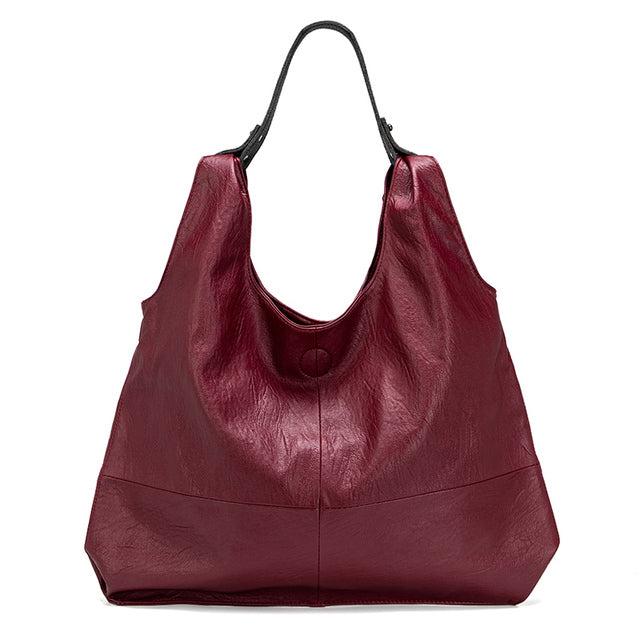 Women Genuine Leather Large Capacity Handbag-Tote Bag-Red Brown-Free Shipping Leatheretro
