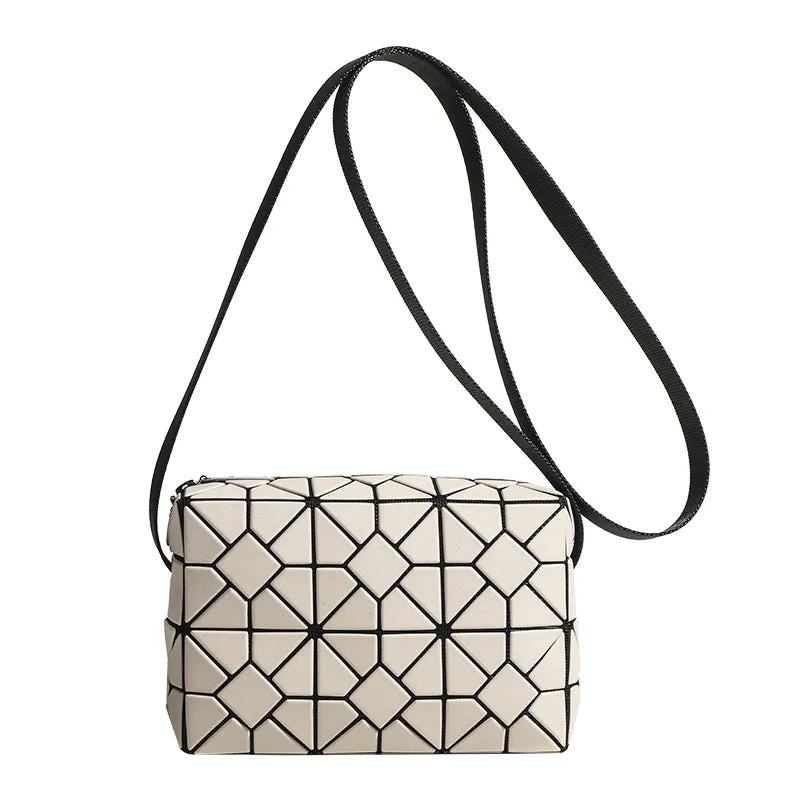 Women Geometry Design Shoulder Handbag - Geometric Luxury Crossbody Bag-Sliver-Free Shipping Leatheretro