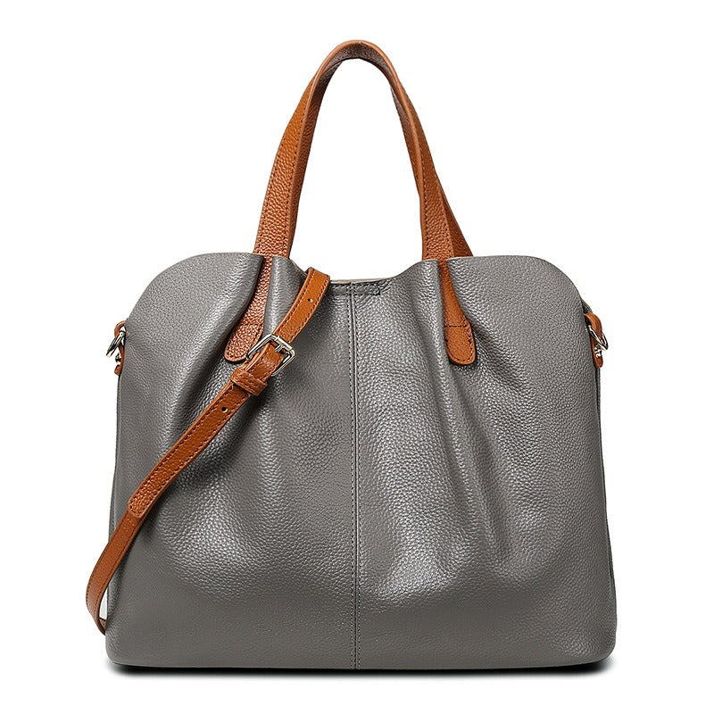 Genuine Leather Women Handbag-Handbags-Gray-Free Shipping Leatheretro