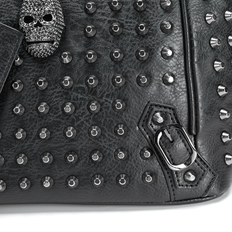 Women Leather Skull Handbag-Handbags-Black-Free Shipping Leatheretro