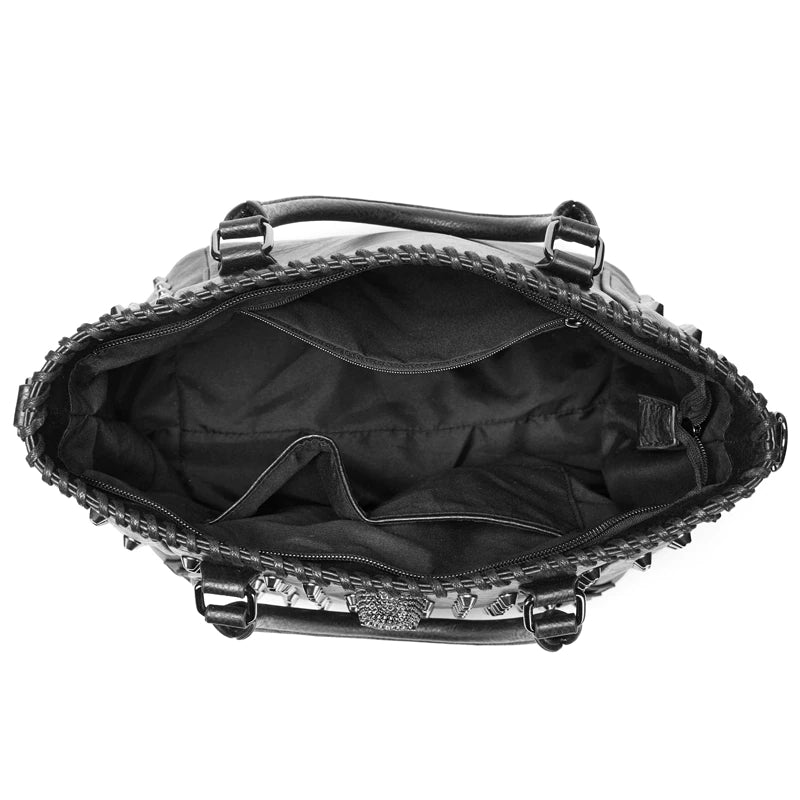 Women Leather Skull Handbag-Handbags-Black-Free Shipping Leatheretro
