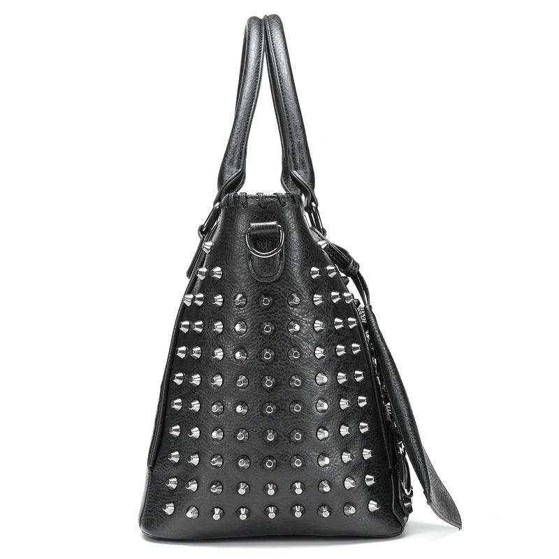 Women Leather Skull Handbag-Handbags-Black-Free Shipping Leatheretro