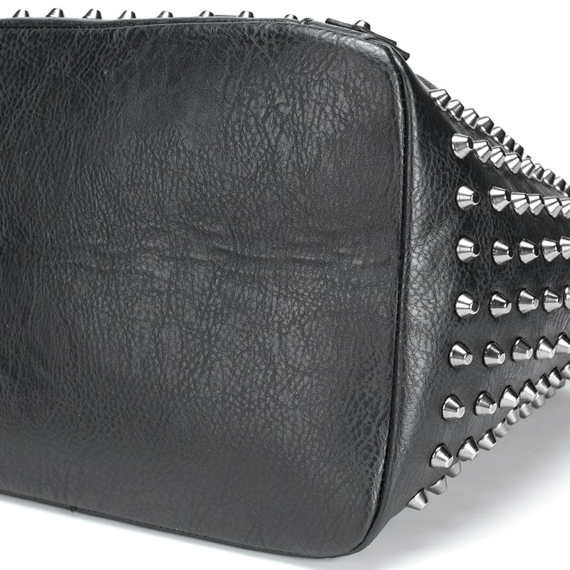 Women Leather Skull Handbag-Handbags-Black-Free Shipping Leatheretro