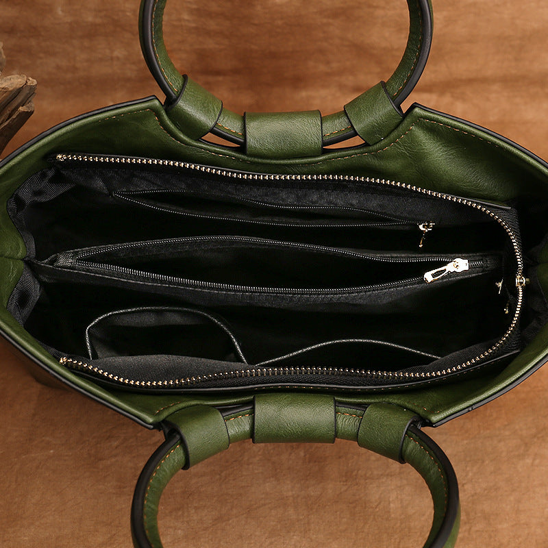 Women Retro Handmade Embossed Shoulder Bag-Handbags-Green-Free Shipping Leatheretro