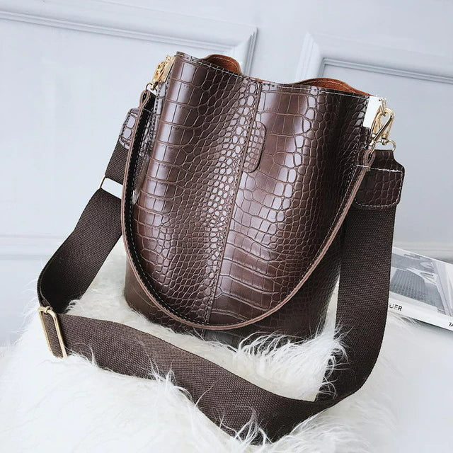 Women Shoulder Crocodile Crossbody Bag-Handbags-Auburn-Free Shipping Leatheretro