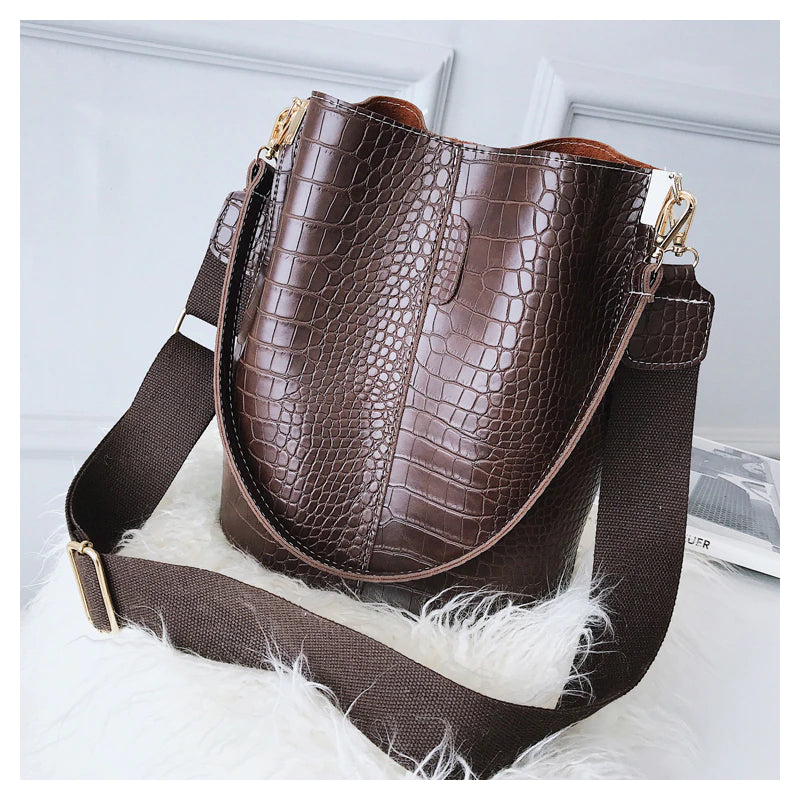 Women Shoulder Crocodile Crossbody Bag-Handbags-Auburn-Free Shipping Leatheretro
