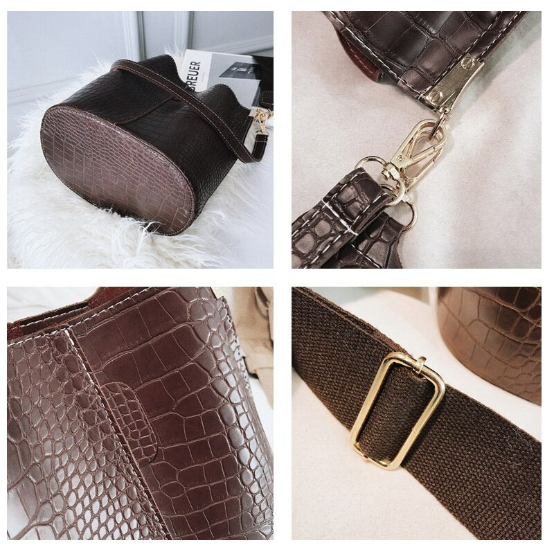 Women Shoulder Crocodile Crossbody Bag-Handbags-Auburn-Free Shipping Leatheretro