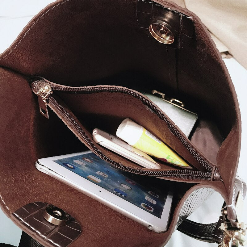 Women Shoulder Crocodile Crossbody Bag-Handbags-Auburn-Free Shipping Leatheretro