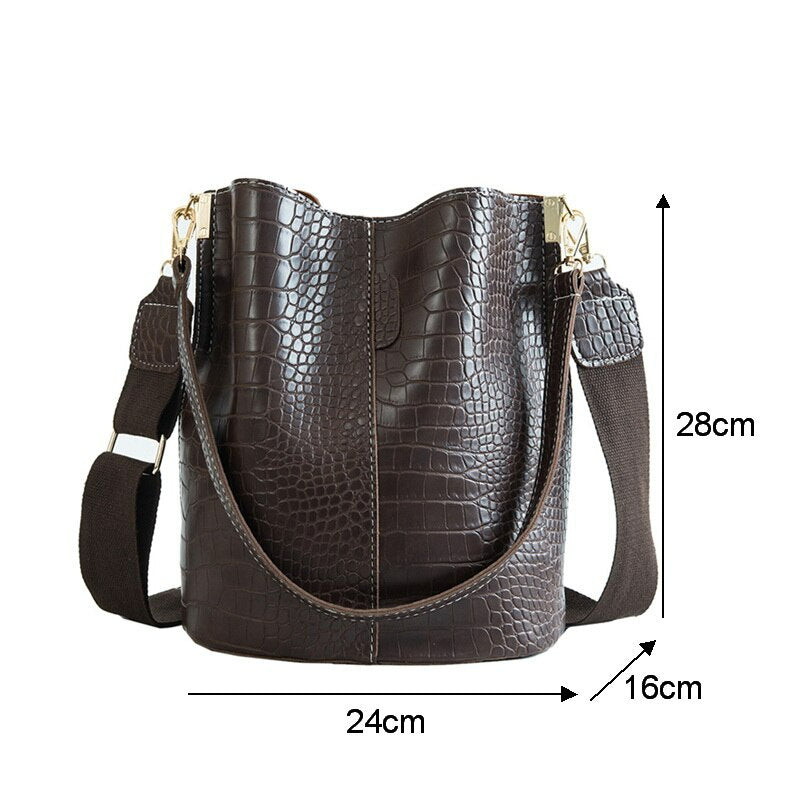 Women Shoulder Crocodile Crossbody Bag-Handbags-Auburn-Free Shipping Leatheretro