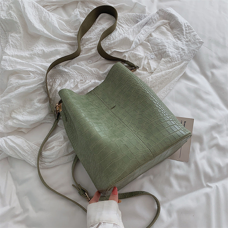 Women Shoulder Crocodile Crossbody Bag-Handbags-Light Green-Free Shipping Leatheretro