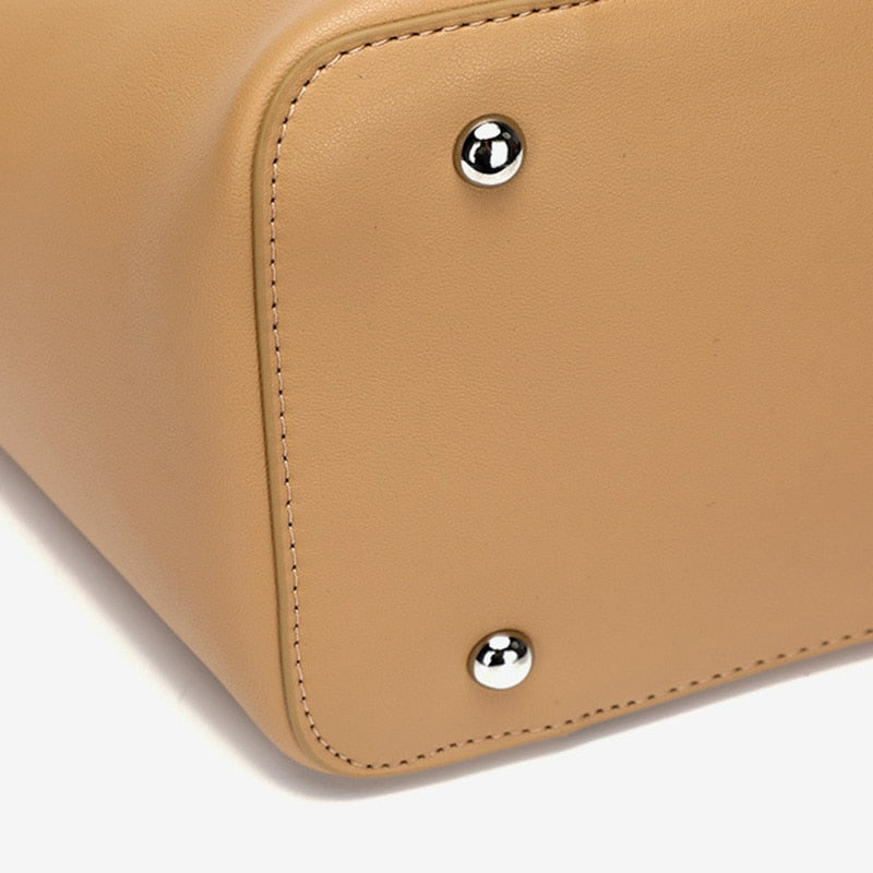 Large Luxury Leather Shoulder Bag Women Tote Bag-Tote Bag-Brown-Free Shipping Leatheretro