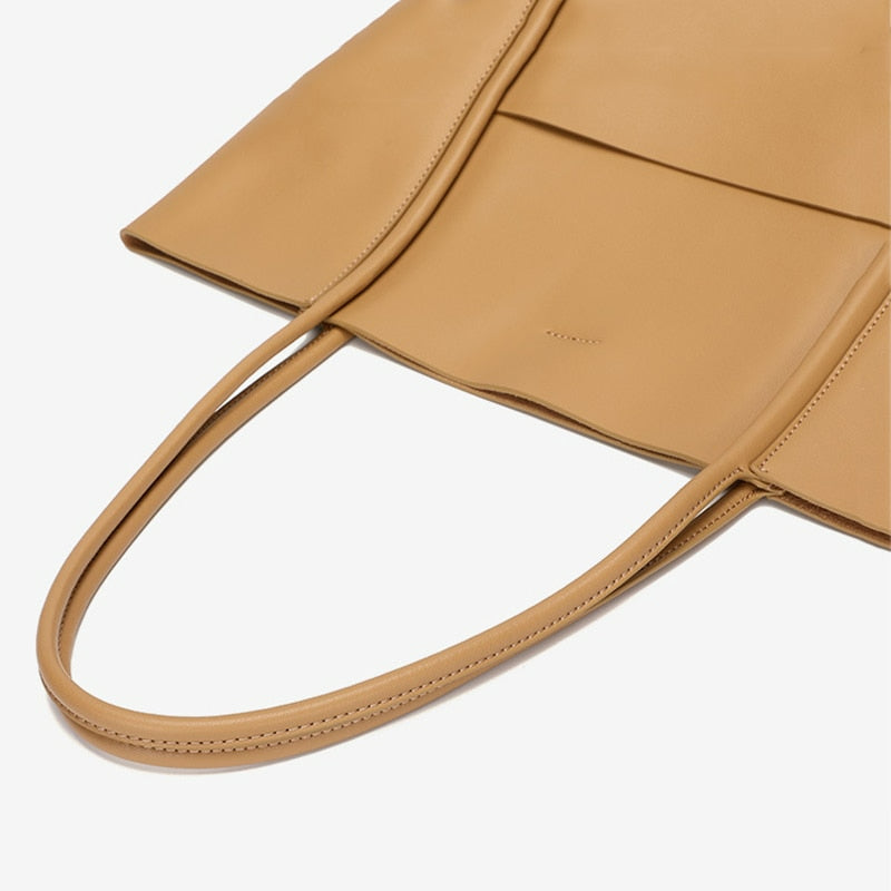 Large Luxury Leather Shoulder Bag Women Tote Bag-Tote Bag-Brown-Free Shipping Leatheretro