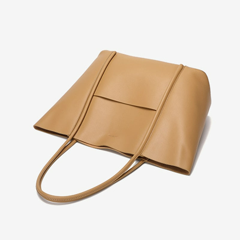 Large Luxury Leather Shoulder Bag Women Tote Bag-Tote Bag-Brown-Free Shipping Leatheretro