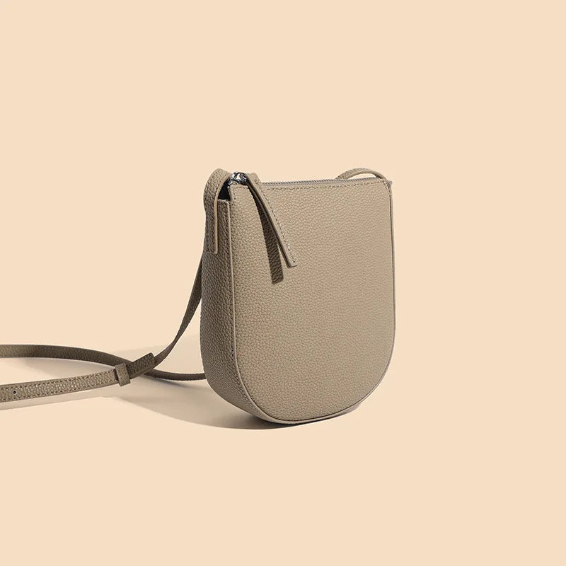 Women's Genuine Leather Messenger Phone Bag-Clutch-Dark Brown-Free Shipping Leatheretro