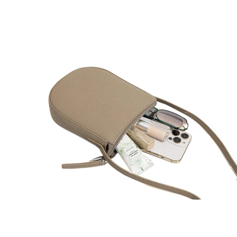 Women's Genuine Leather Messenger Phone Bag-Clutch-Dark Brown-Free Shipping Leatheretro