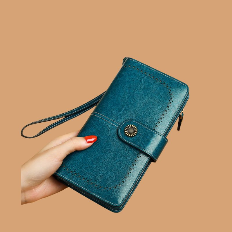 Women's Long Wallet Coin Purse-Wallets & Money Clips-Retro Brown-Free Shipping Leatheretro