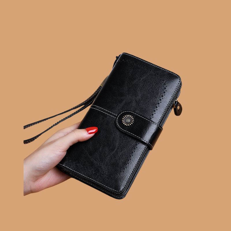 Women's Long Wallet Coin Purse-Wallets & Money Clips-Retro Brown-Free Shipping Leatheretro