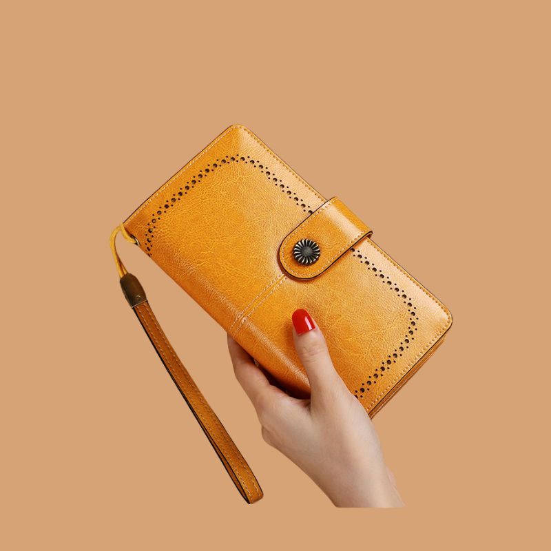 Women's Long Wallet Coin Purse-Wallets & Money Clips-Retro Brown-Free Shipping Leatheretro