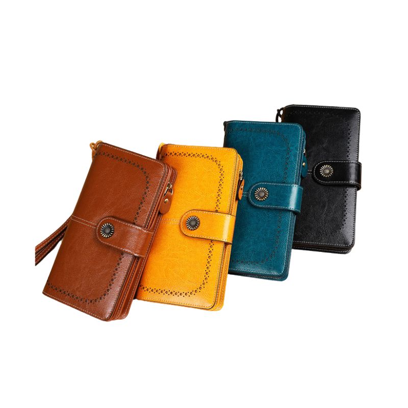 Women's Long Wallet Coin Purse-Wallets & Money Clips-Retro Brown-Free Shipping Leatheretro