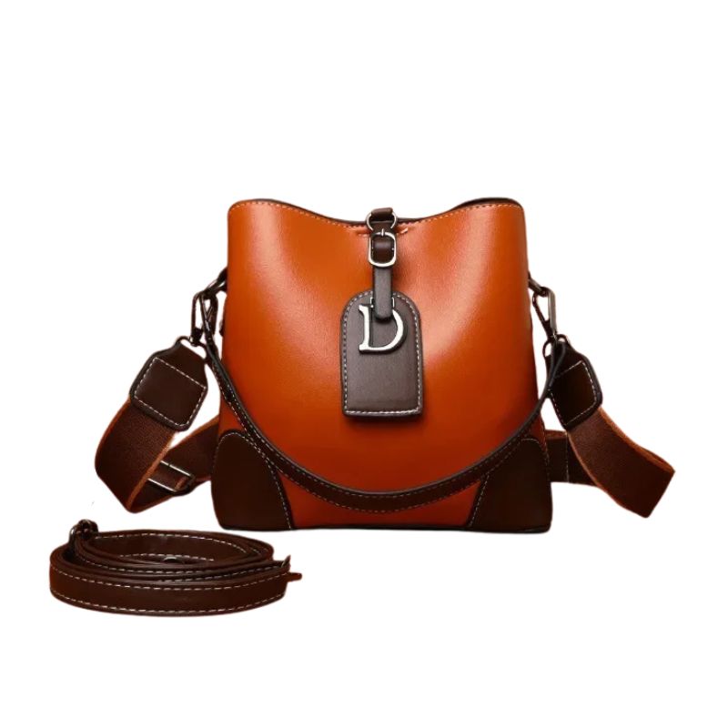 Women's Luxury Travel Bag– Retro Textured Bucket Shoulder & Crossbody Bag-Tote Bag-Brown-Free Shipping Leatheretro