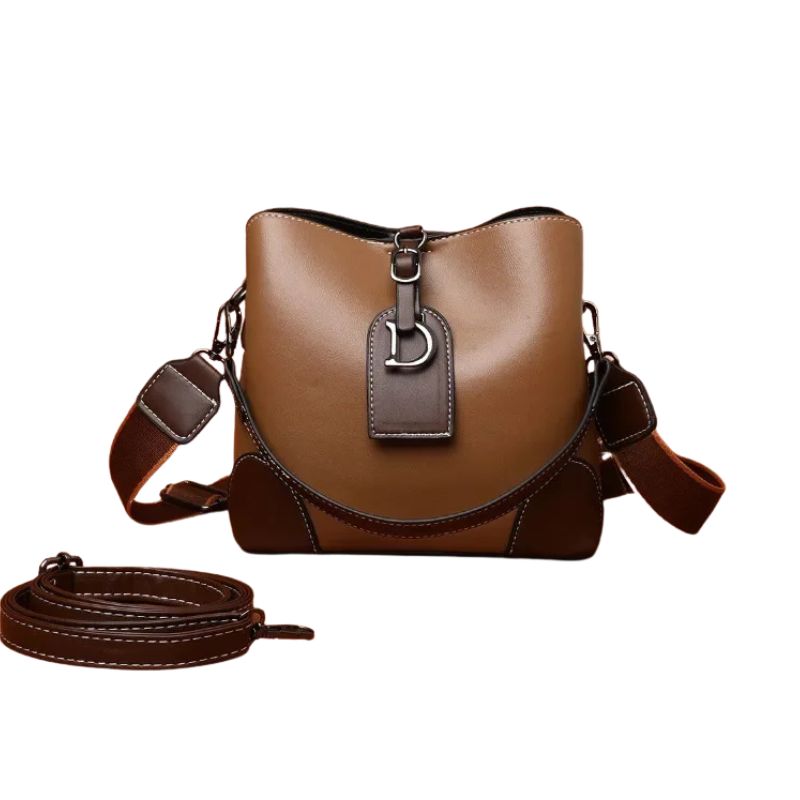 Women's Luxury Travel Bag– Retro Textured Bucket Shoulder & Crossbody Bag-Tote Bag-Brown-Free Shipping Leatheretro