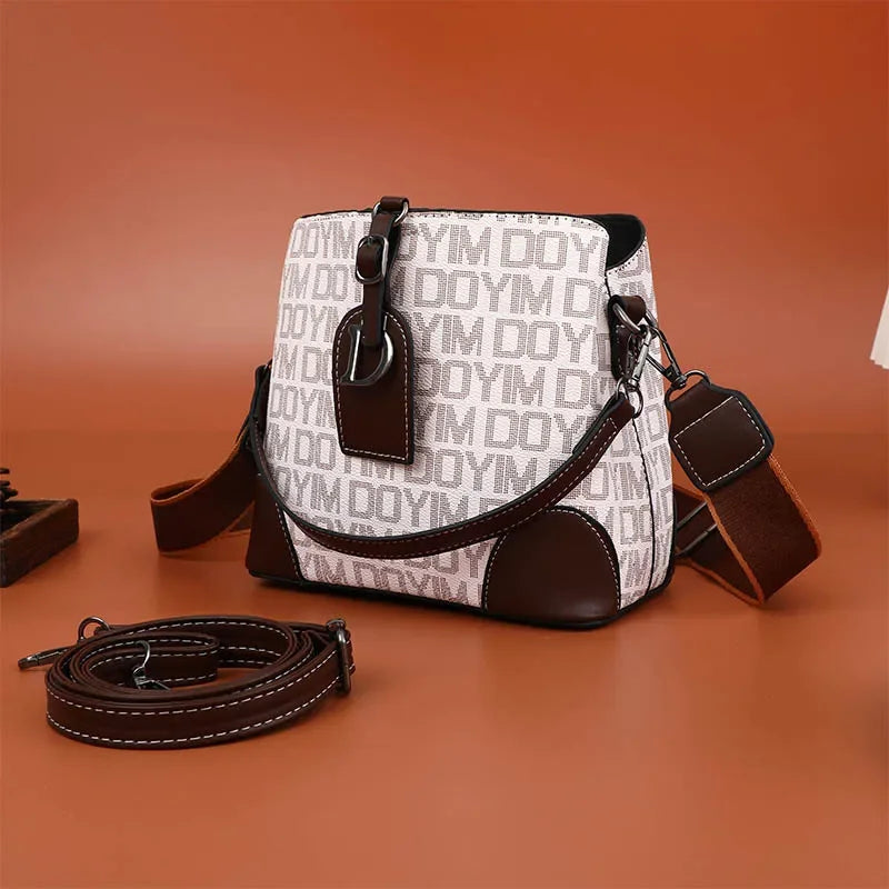 Women's Luxury Travel Bag– Retro Textured Bucket Shoulder & Crossbody Bag-Tote Bag-White-Free Shipping Leatheretro