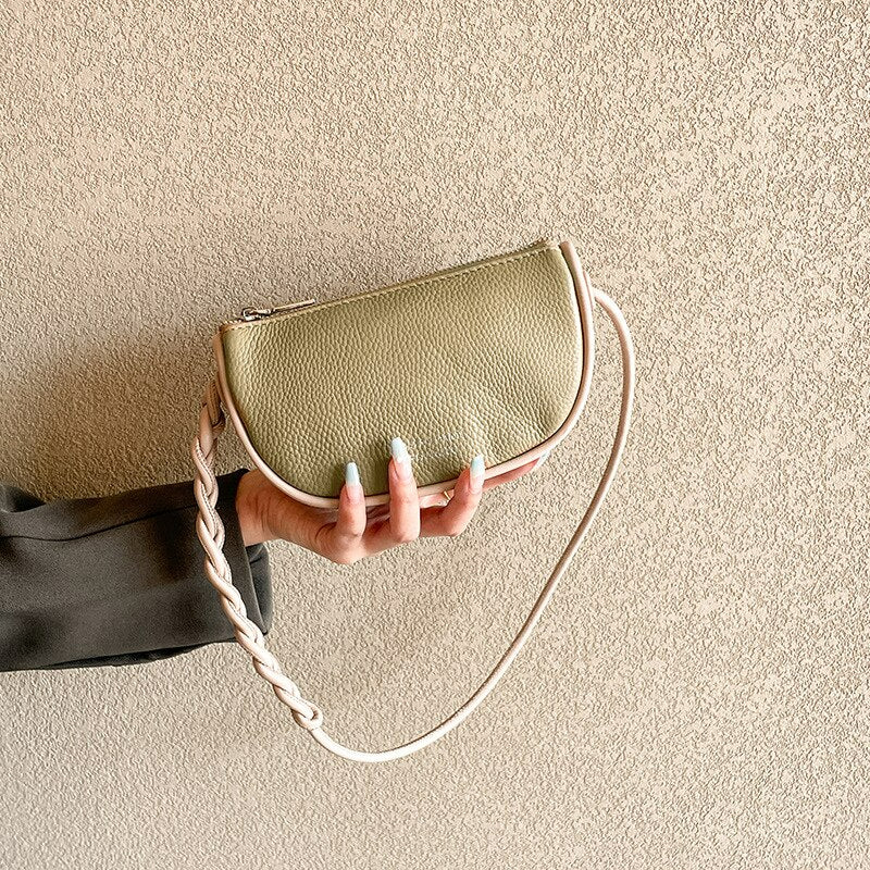 Women's Mini Genuine Leather Underarm Bag-Handbags-Balck-Free Shipping Leatheretro