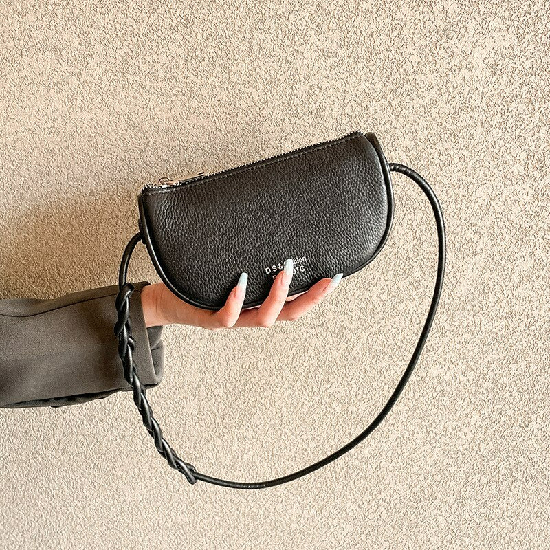 Women's Mini Genuine Leather Underarm Bag-Handbags-Balck-Free Shipping Leatheretro