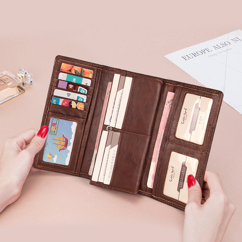 Women's Retro Leather Embossed Floral Wallet-Wallets & Money Clips-Floral-Free Shipping Leatheretro