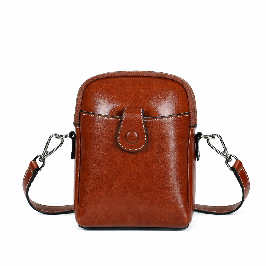 Women's Real Cowhide Mobile Phone Bag - Single Shoulder Crossbody Bag-Green-Free Shipping Leatheretro