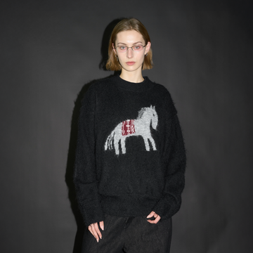 LABELROOM Fuzzy Horse Jacquard Sweater