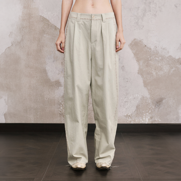 ILNya Nieternite Nifutur Linen-Blend Raw Edge Curved Pants-Pants-S (0) / 27-33"-Free Shipping Leatheretro