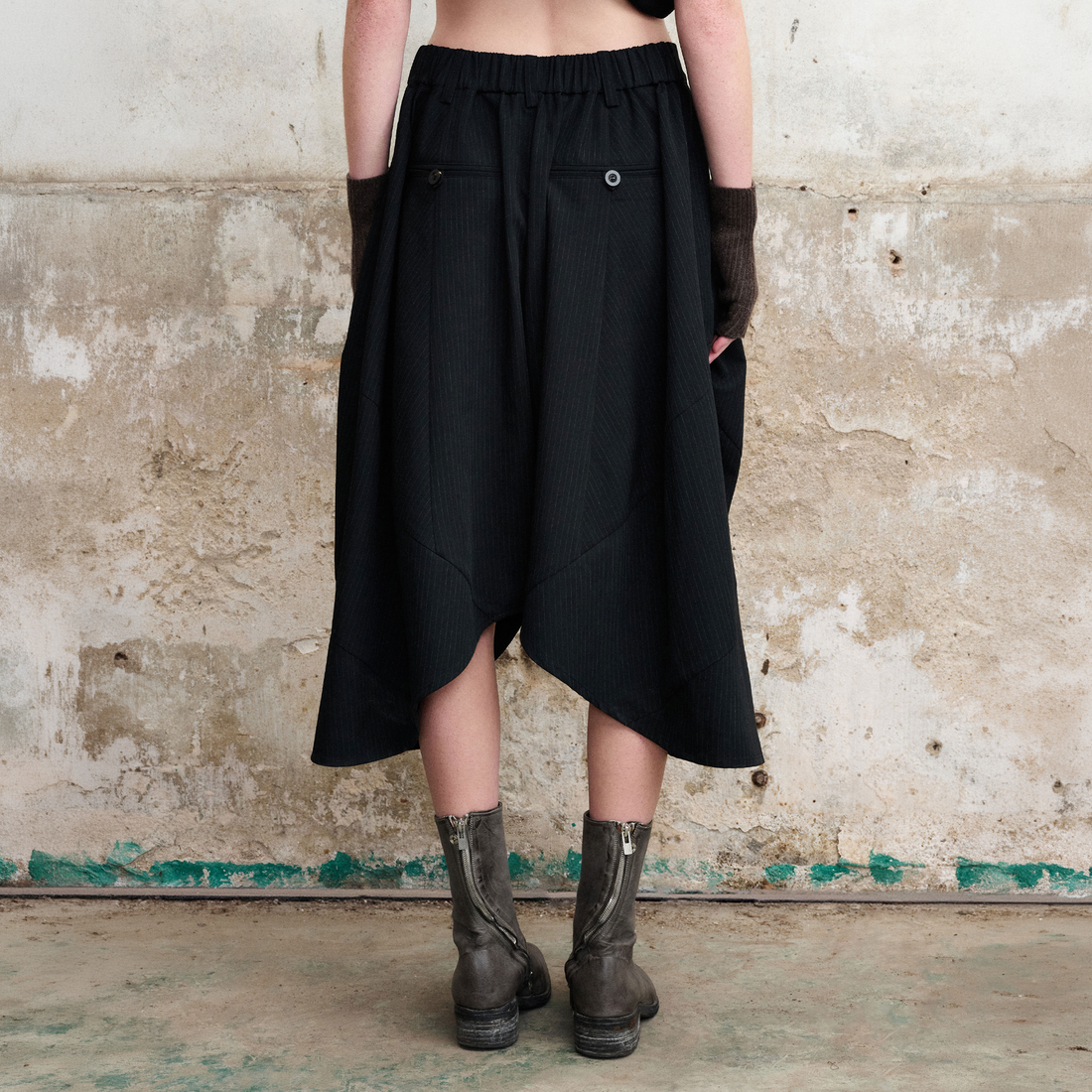 ILNya Nieternite Nifutur Pinstripe Balloon Skort Pants-Shorts-S (0)-Free Shipping Leatheretro