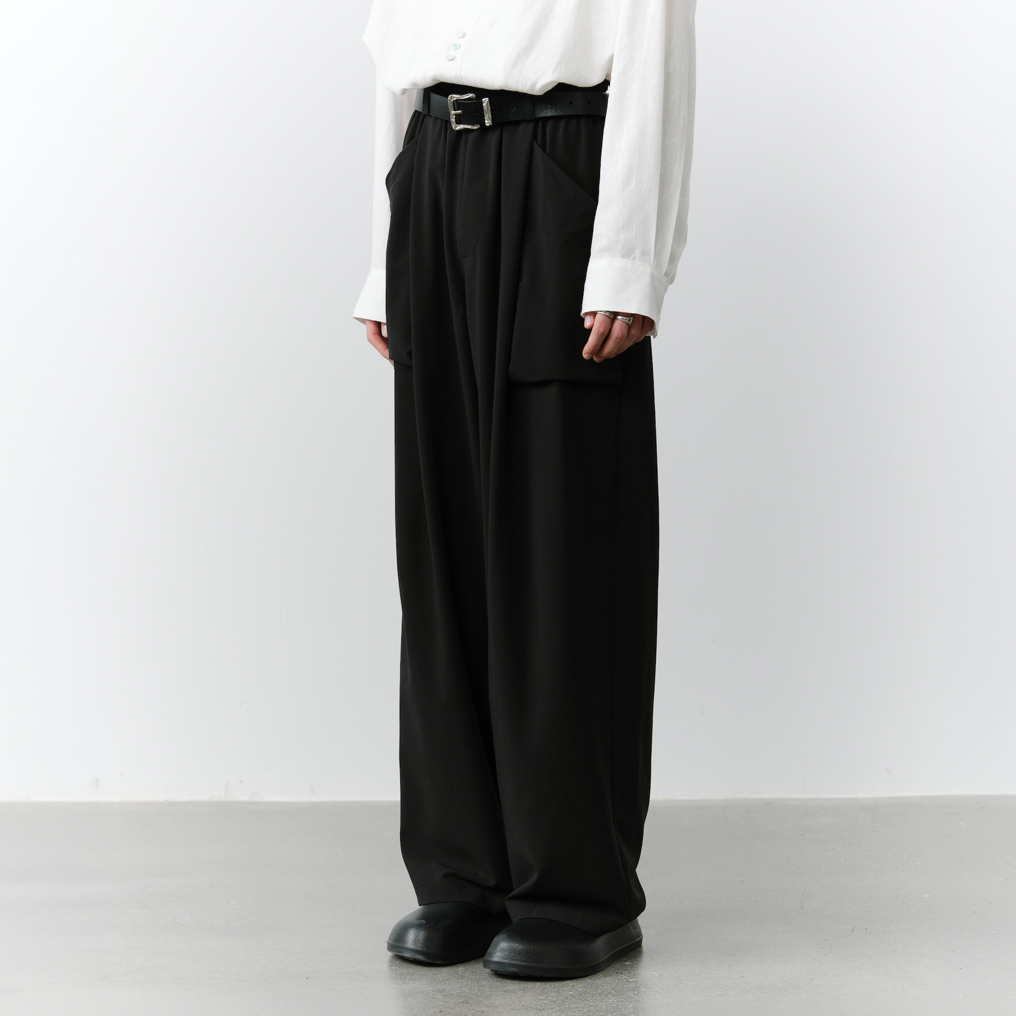 GRAINMUSTARD Retro Patch Pocket Pleated High-Waist Trousers-Pants-XS-Dark Gray-Free Shipping Leatheretro