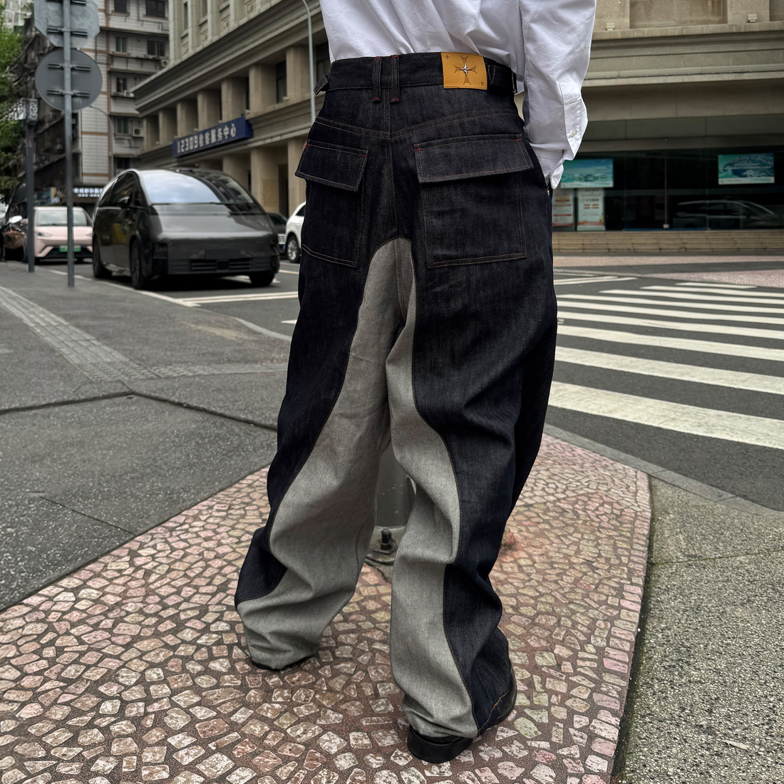 STEEPC Inverted Panel Snap-Fly Raw Jeans-Jeans-S (Preorder)-Free Shipping Leatheretro
