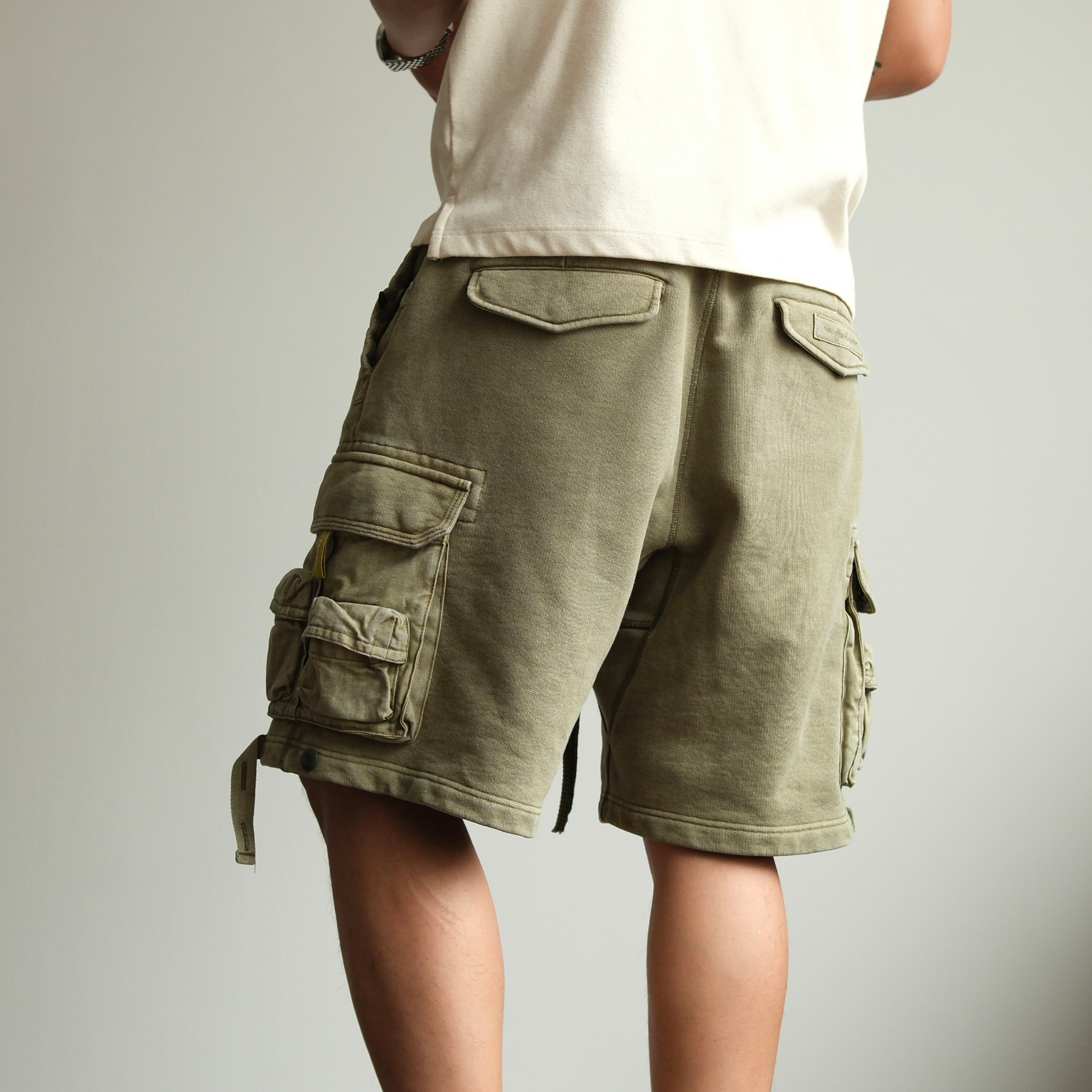 NEIGBORL Utility Multi-Pocket Drawstring Sweat Shorts-Shorts-S-Free Shipping Leatheretro