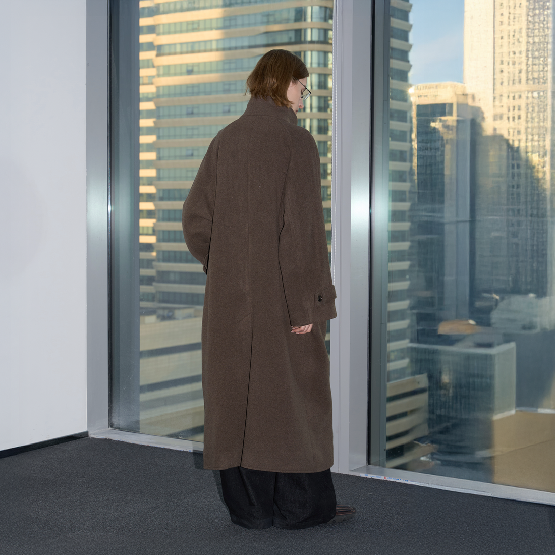 LABELROOM Essential Wool-Blend Funnel Belted Coat