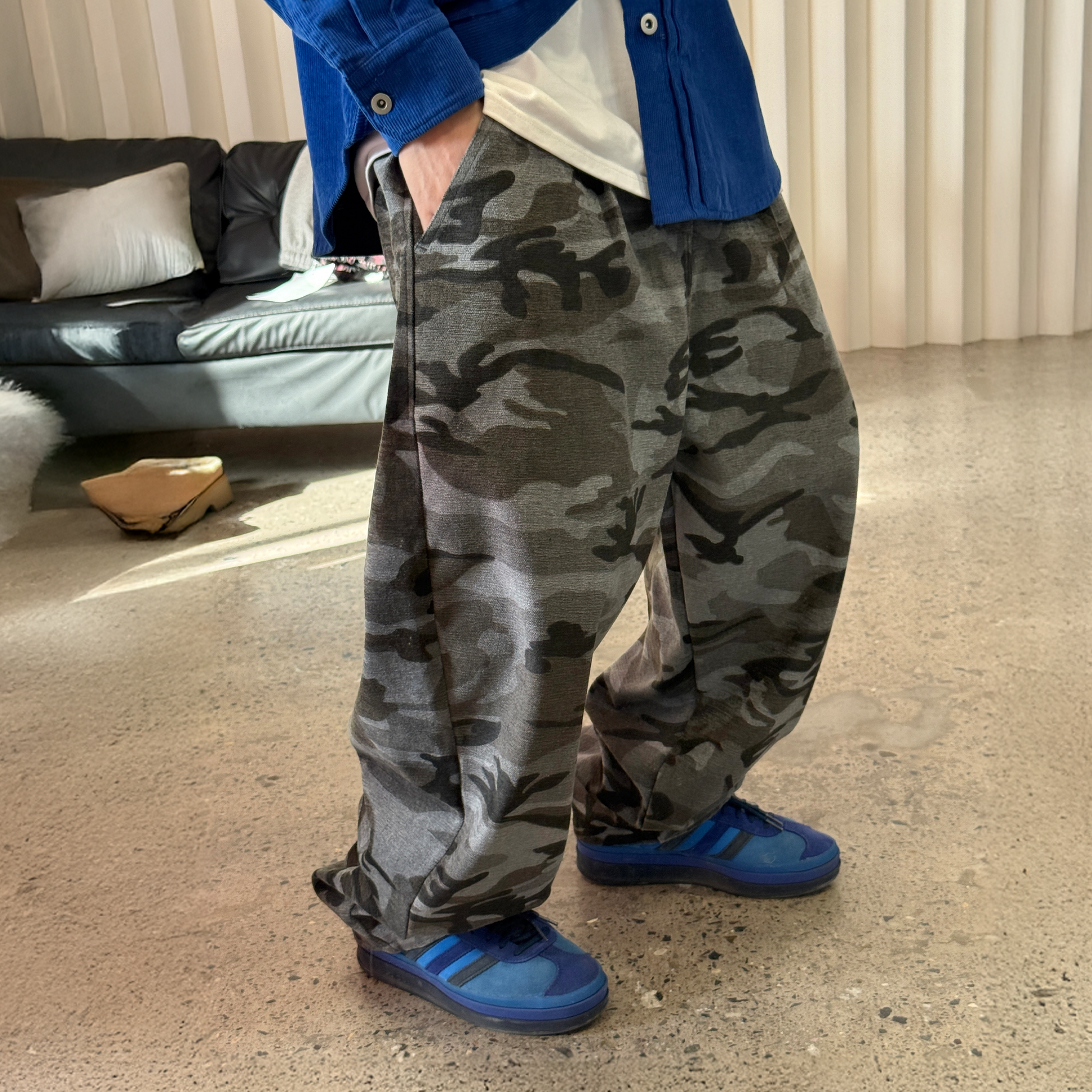ME DA IGUAL Camo Elastic Waistband Tappered Pants-Pants-M-Free Shipping Leatheretro