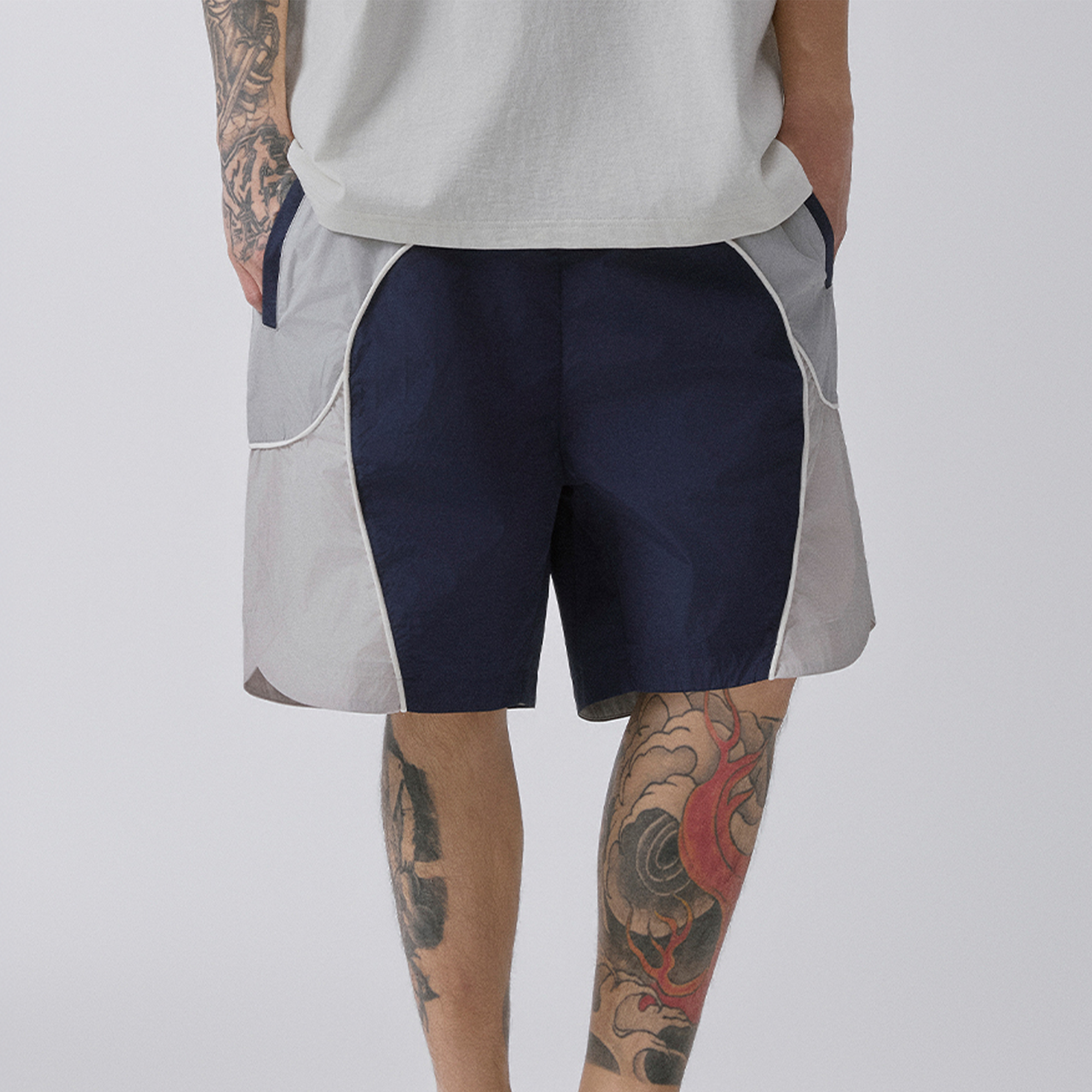F2CE Contrast Paneled Sport Shorts-Shorts-S / 27-31"-Free Shipping Leatheretro