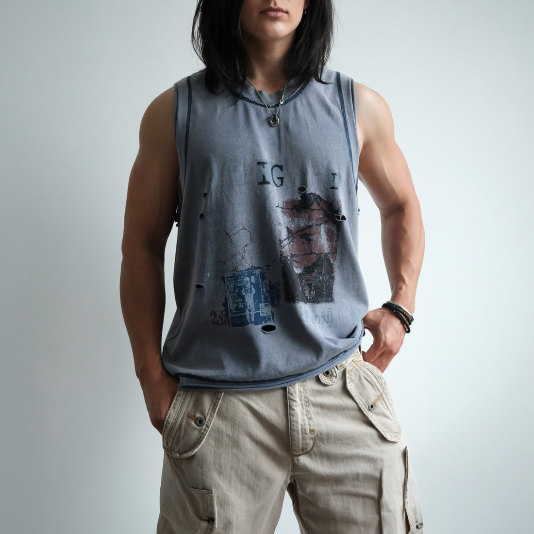 NEIGBORL Distressed Washed Graphic Tank Top-Tank Top-M (Preorder)-Coffee-Free Shipping Leatheretro