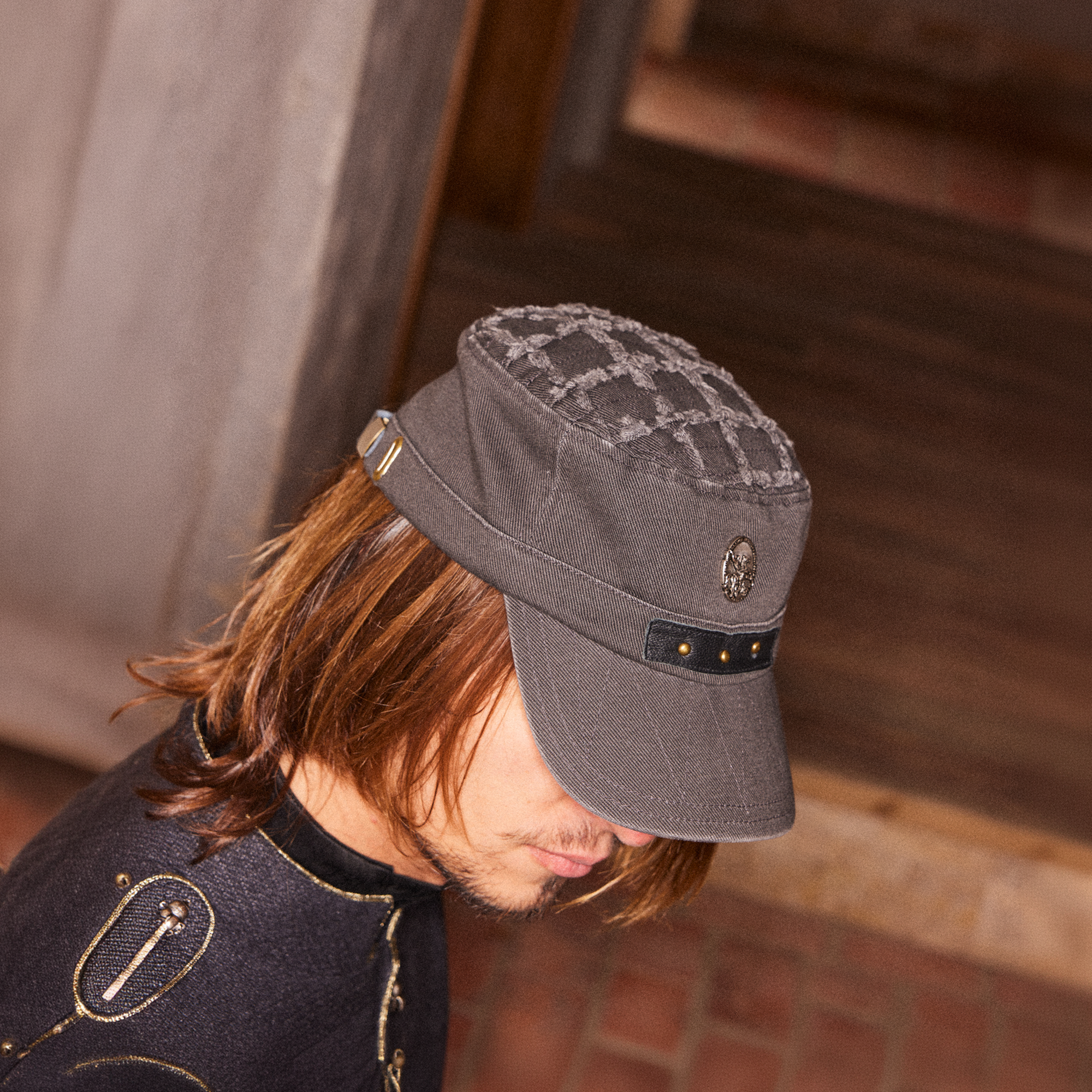 RICHILL Studded Coin Patch Military Cap-Hat, Cap, Beanie-One Size-Free Shipping Leatheretro