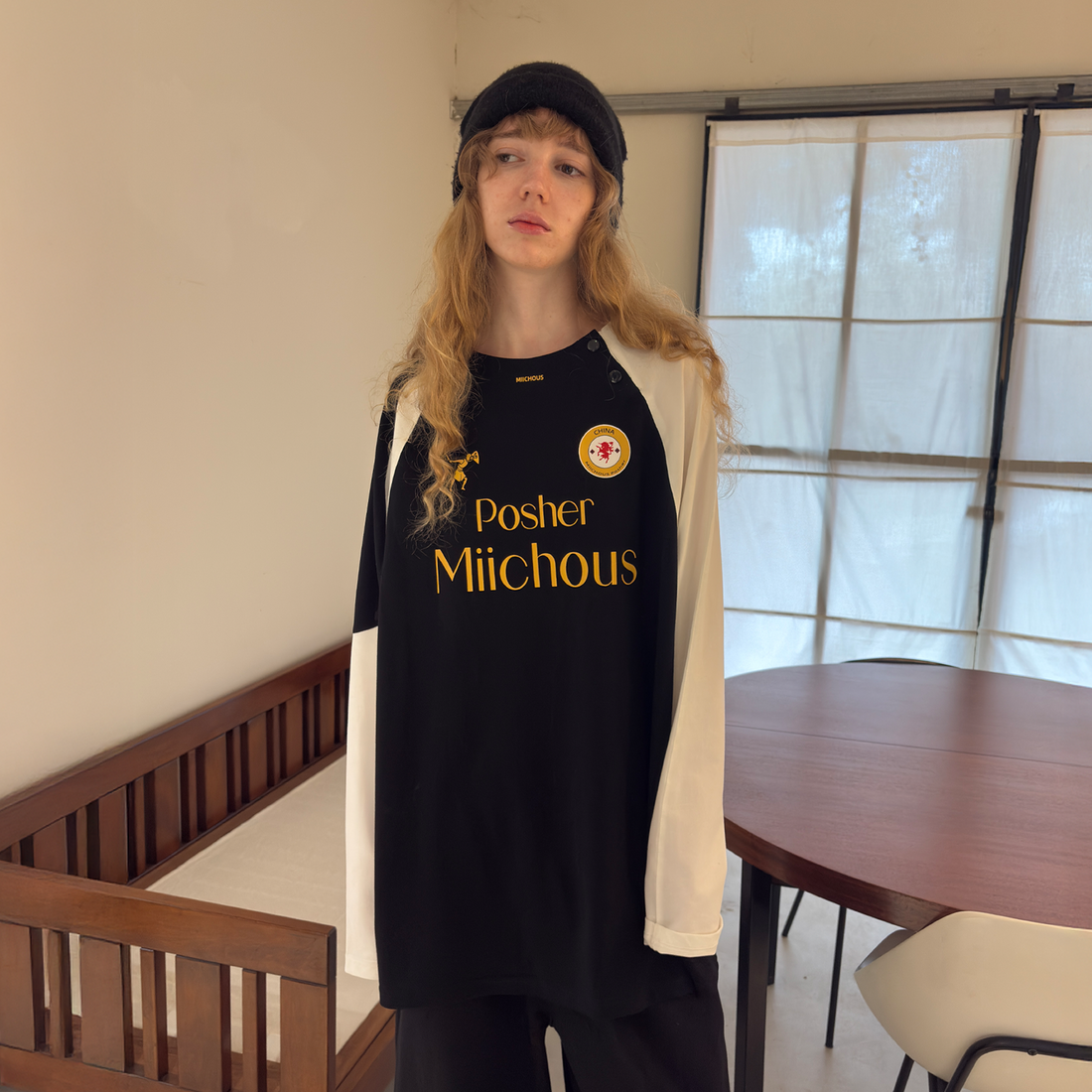 MIICHOUS Snap Contrast Quick-Dry Long-Sleeve Tee-L/S Tee-S (Preorder)-Brown-Free Shipping Leatheretro