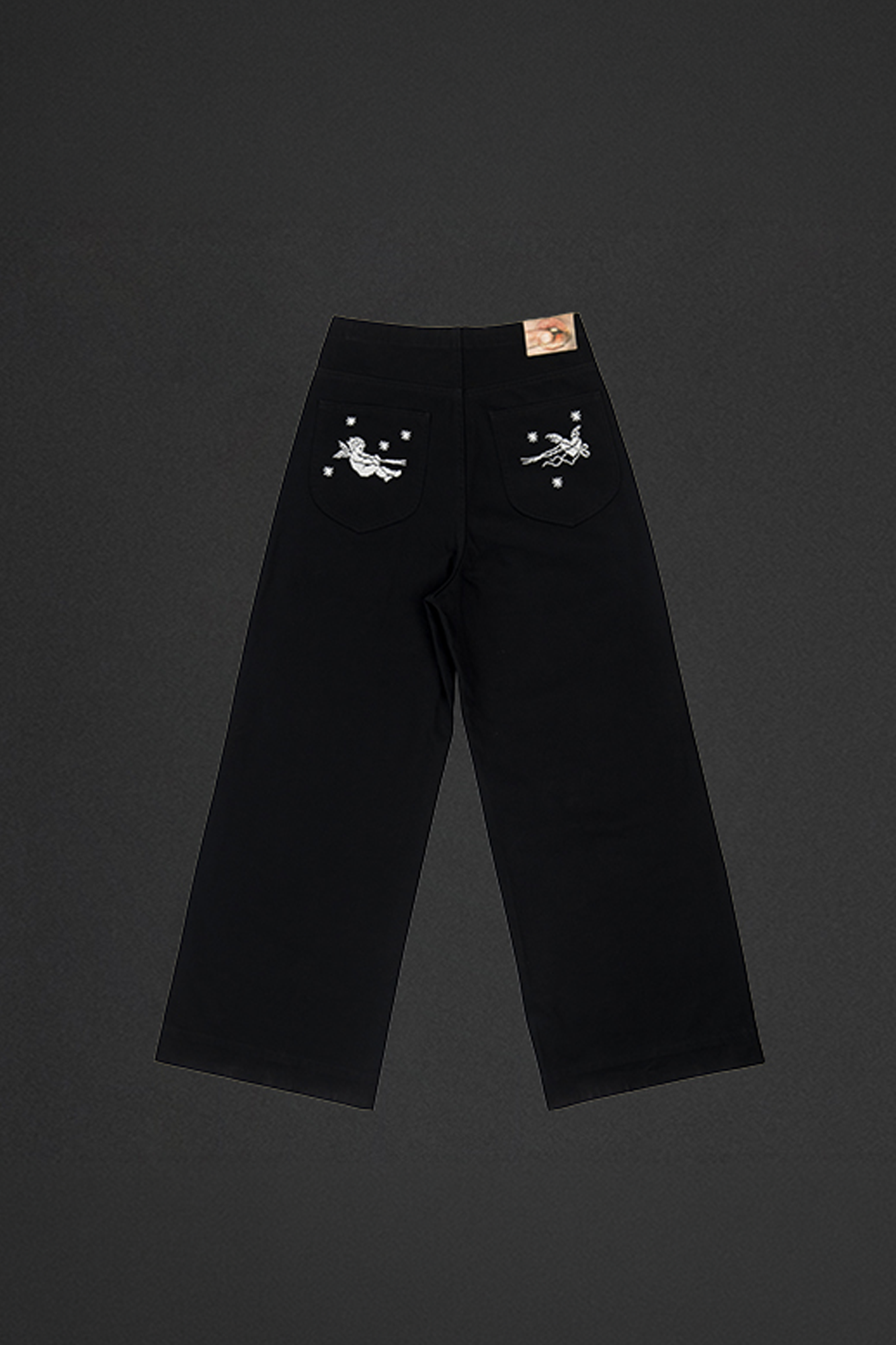 NIANJIUYIKOUER Embroidered Wide-Leg Twill Pants-Pants-XS-Free Shipping Leatheretro