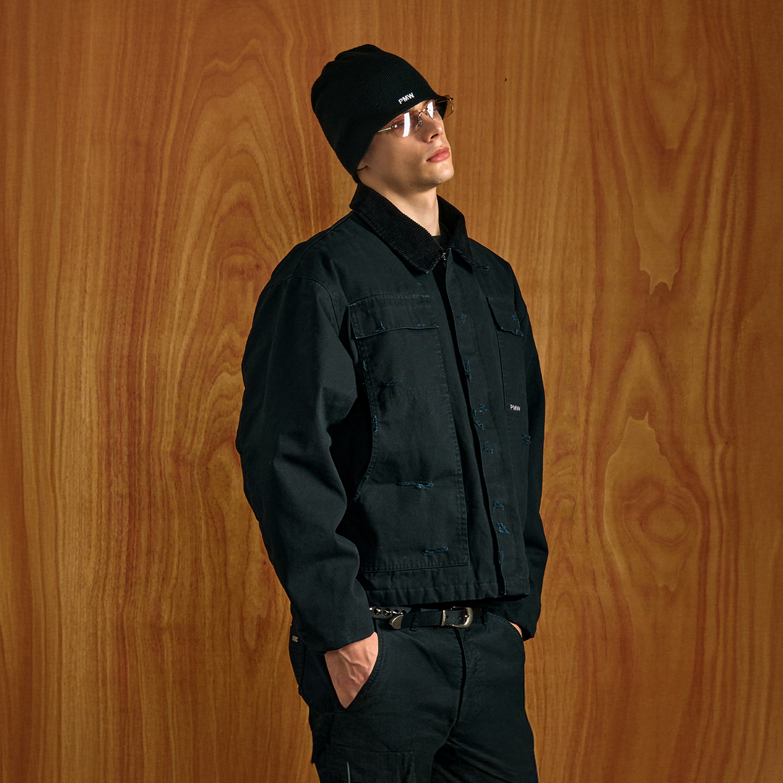 PMW Washed Distressed Corduroy-Collar Jacket-Jacket-S-Free Shipping Leatheretro